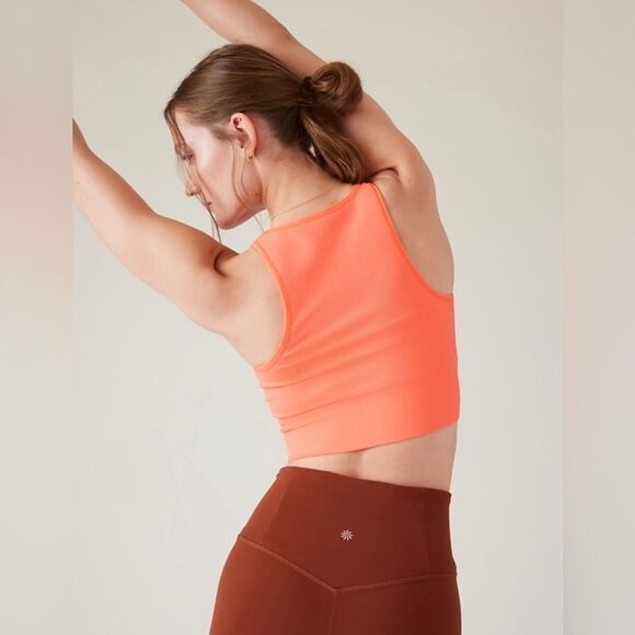Athleta Aurora Crop Rib Tank NEW with tags Size XS Sunset Glow - Picture 3 of 16